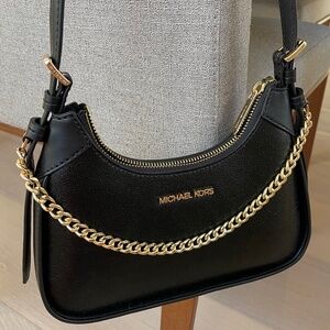 NEVER USED! Michael Kors Black Small Crossbody Bag with Gold Chain